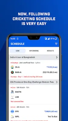 CricTracker android App screenshot 1